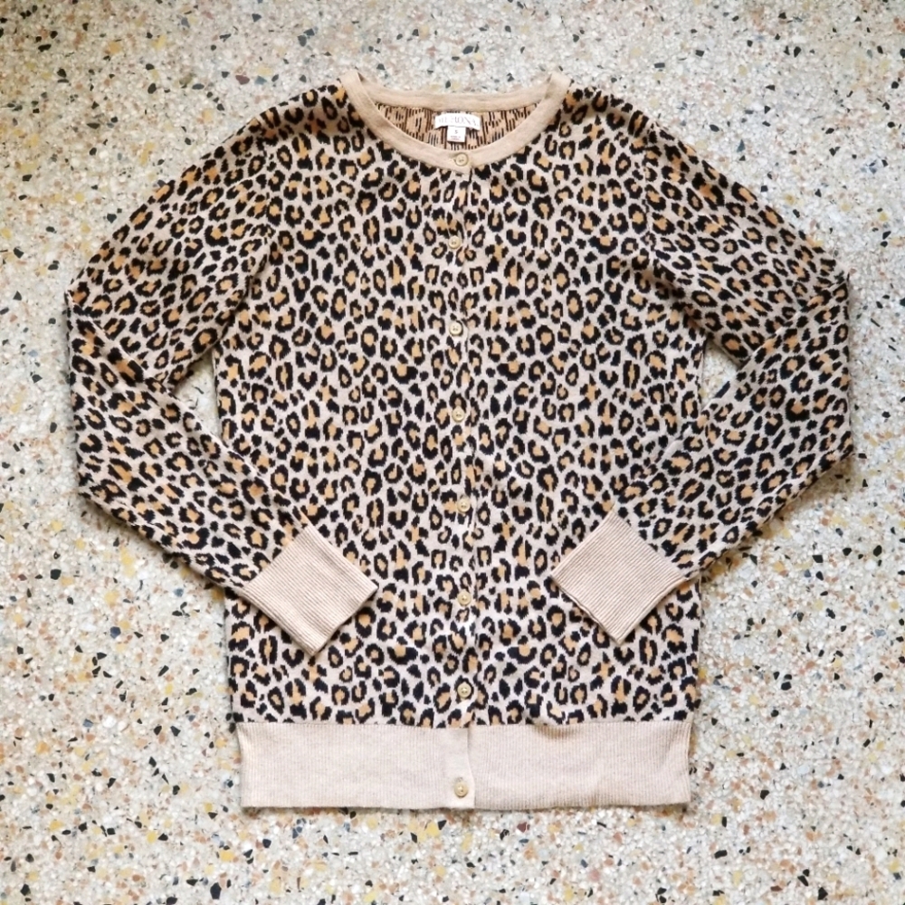 Leopard knit cardigan
